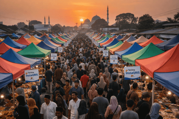 QRIS pembayaran digital pasar takjil