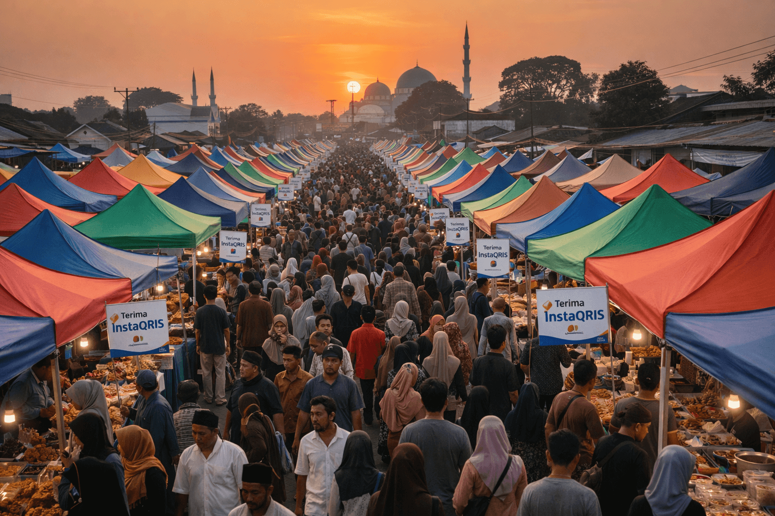 QRIS pembayaran digital pasar takjil